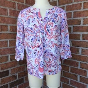 Talbots Petite paisley print blouse